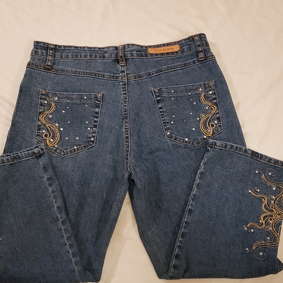 Cos Jeans, Size 8, lots of bling and embroidery, Capris - Picture 2 of 11